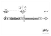CORTECO 19018938 19018938_шланг торм. пер. л.! L=473\ Toyota Corolla AE101/CE100/EE101 1.3/1.6/2.0D 92-97