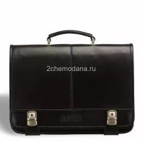 Мужской кожаный классический деловой портфель BRIALDI Cortes BR09536KA black