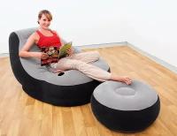 Надувное кресло Intex Ultra Lounge 99х130х76 см с пуфиком 64х28 см, Intex