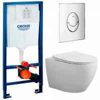 Инсталляция Grohe Rapid SL 38721001 + унитаз Esbano Azalea white безободковый с сиденьем