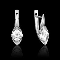 PLATINA jewelry Золотые серьги с вставками Swarovski 02-3738-00-501-1120-38