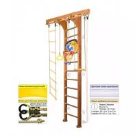 Шведская стенка Kampfer Wooden Ladder Wall Basketball Shield 3 м 15778 №2 Ореховый (белый)