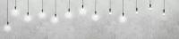 Панель для кухни лазерное покрытие Альбико SP 298 Лампочки на фоне бетонной стены длина 280х610х6 мм, глянец