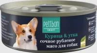 Консервы Четвероногий Гурман Petibon Smart для собак рубленое мясо Курица и утка 100г