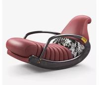 Кресло Роскошное дизайнерское кожанное кресло-качалка Lauro, бордовое (натуральная кожа NAPPA премиум класса), д/ш/в: 140/72/75,итальянский дизайн