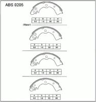 Колодки барабанные Allied Nippon ABS0205 Nissan: 44060-50Y25 180x31 4406060R25 44060F4125 Nissan 100 Nx (B13). Nissan