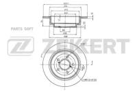 ZEKKERT BS-5180 Диск торм. зад. Subaru Forester (SF SG) 97- Impreza (GC GF) 92- Legacy (BC BD BG) 89-