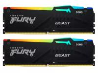 Модуль памяти Kingston Fury Beast Black RGB DDR5 DIMM 6000MHz PC48000 CL36 - 32Gb KIT (2x16Gb) KF560C36BBEAK2-32