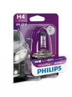 Лампа галогенная Philips Vision Plus H4 (P43t) 12V 60/55W, 12342VPB1, 1 шт