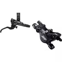 Shimano Тормоз дисковый Deore XT, M8100, комплект в сборе, ручка тормоза M8100 правая / калипер M8100 задний без адаптера, пластиковые колодки, гидролиния SM-BH90-SBM 1500мм, черный