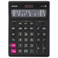 Калькулятор настольный CASIO GR-12-W (209х155 мм), 12 разрядов, двойное питание, черный, европодвес, GR-12-W-EP В комплекте: 1шт