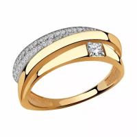 Золотое кольцо Золотые узоры 01-7799 с цирконием, размер 16,5