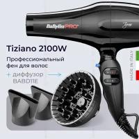 Фен BaByliss Pro Tiziano BAB6310RE с диффузором BABD11E, профессиональный, 2100 Вт, удлиненное сопло