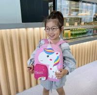 Детский меховой рюкзак Единорог для прогулок, подарок для девочек