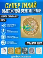 AURA 5C champagne, Вентилятор осевой вытяжной с обратным клапаном D 125, декоративный