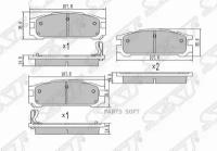 Колодки тормозные зад SUBARU IMPREZA GC/GF 92-/LEGACY BC/BD/BG 89-/LEGACY BE/BH/BJF 89-/SVX 92- SAT ST-26296-AA060 | цена за 1 шт