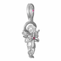 Серебряная подвеска Ангел хранитель Юз Елизавета с фианитом 18682-2ф-р, Серебро 925°