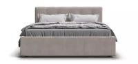 Двуспальная кровать Белла, с подъемным механизмом, велюр Monolit, цвет латте, 160х200 см
