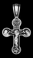 Подвеска-крест из черненого серебра Распятие Христово Юз Елизавета 3395, Чернение 925°