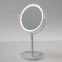 Зеркало Luazon KZ-04, подсветка, настольное, 19.5 х 13 х 29.5 см, 4хААА, сенсорная кнопка