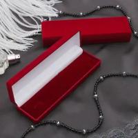 Футляр бархатный под зажим для галстука/кулон "Прямоугольник классический", 16,5*4,5*2,5, цвет красный