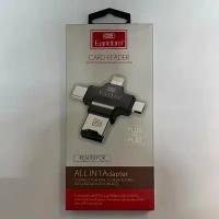 Переходник карт-ридер OTG для micro SD на micro USB, Type-C, 8 pin iPhone, Earldom All in 1 Adapter