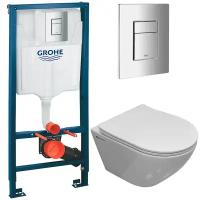 Инсталляция Grohe Solido 38811000 + унитаз Bloomix Trend 1203 безободковый с сиденьем