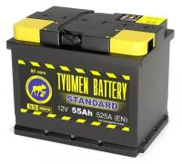 Аккумулятор автомобильный TYUMEN BATTERY STANDARD 6СТ-55 прям. 242x175x190