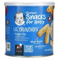 Gerber, Snacks for Baby, Lil &#x27;Crunchies, снек из запеченного зерна, от 8 месяцев, вегетарианский соус, 42 г (1,48 унции)