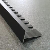 Профиль F-образный алюминиевый для плитки 12мм 2,7м, анодированный, черный матовый