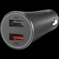 Xiaomi Зарядное устройство автомобильное Xiaomi Car Charger USB-A/A 37W, черное