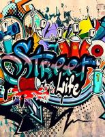 Моющиеся виниловые фотообои GrandPiK В стиле граффити. Street Life (уличная жизнь), 200х260 см