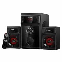 Колонки Sven MS-302, 2*10W+Subwoofer 20W, деревянный корпус, LED-дисплей, пульт, USB, SD, черный