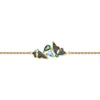 Золотой браслет Diamant online с ситаллом цвета Турмалин с топазом, фианитом 169784, Золото 585°, 16
