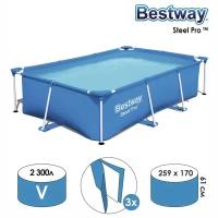 Бассейн каркасный Steel Pro, 259 х 170 х 61 см, 56403 Bestway