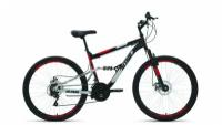 Велосипед горный двухповесной ALTAIR MTB FS 26 2.0 disc 16" (2021) 16" черный/красный