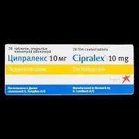 Ципралекс таблетки покрыт.плен.об. 10 мг 28 шт