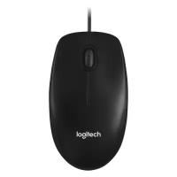 Мышь Logitech M100, оптическая, проводная, USB, черный [910-006652/910-006765]