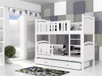 Двухъярусная кровать Ника, спальные места 90х190, цвет белый