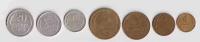 Полный набор монет СССР 7 штук от 1 копейки до 20 копеек бронза и серебро 1929 года
