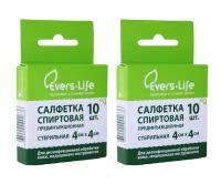 Салфетка EVERS Life прединъекционная спиртовая стерильная 4 х 4 см. 10 шт./упак. х 2 упак