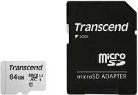 Карта памяти/ Transcend 64GB microSDXC Class 10 UHS-I U1 R95, W45MB/s with SD adapter