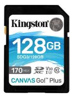 Карта памяти 128Gb - Kingston SDHC 170R C10 UHS-I U3 V30 Canvas Go Plus SDG3/128GB