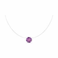 Серебрянное колье Diamant online с ситаллом цвета Аметист 284287, Серебро 925°, 40-45