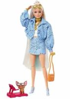 Кукла Mattel Barbie Extra Синий костюм/Светлые волосы HHN08, питомец+аксессуары