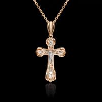 PLATINA jewelry Золотой крестик с лазерной гравировкой 03-2803-00-000-1111-48