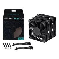 Комплект вентиляторов (3шт.) PHANTEKS M25 Black 120x120x25мм (PWM, 20шт./кор, 500-2000 об/мин, 35.7dBa) / PH-F120M25_PWM_BBK01_3P_RU