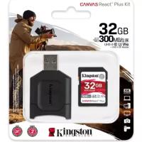 Карта памяти KINGSTON 32Gb Canvas React Plus SDHC UHS-II U3 V90 + USB Reader (300/260 Mb/s)