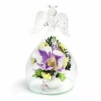 натуральная орхидея в стеклянном ангеле, вакуум 04.10