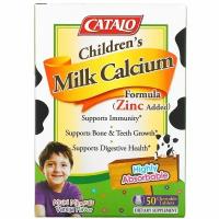 Catalo Naturals, Children&#x27;s Milk Calcium Formula, ваниль, 50 жевательных таблеток